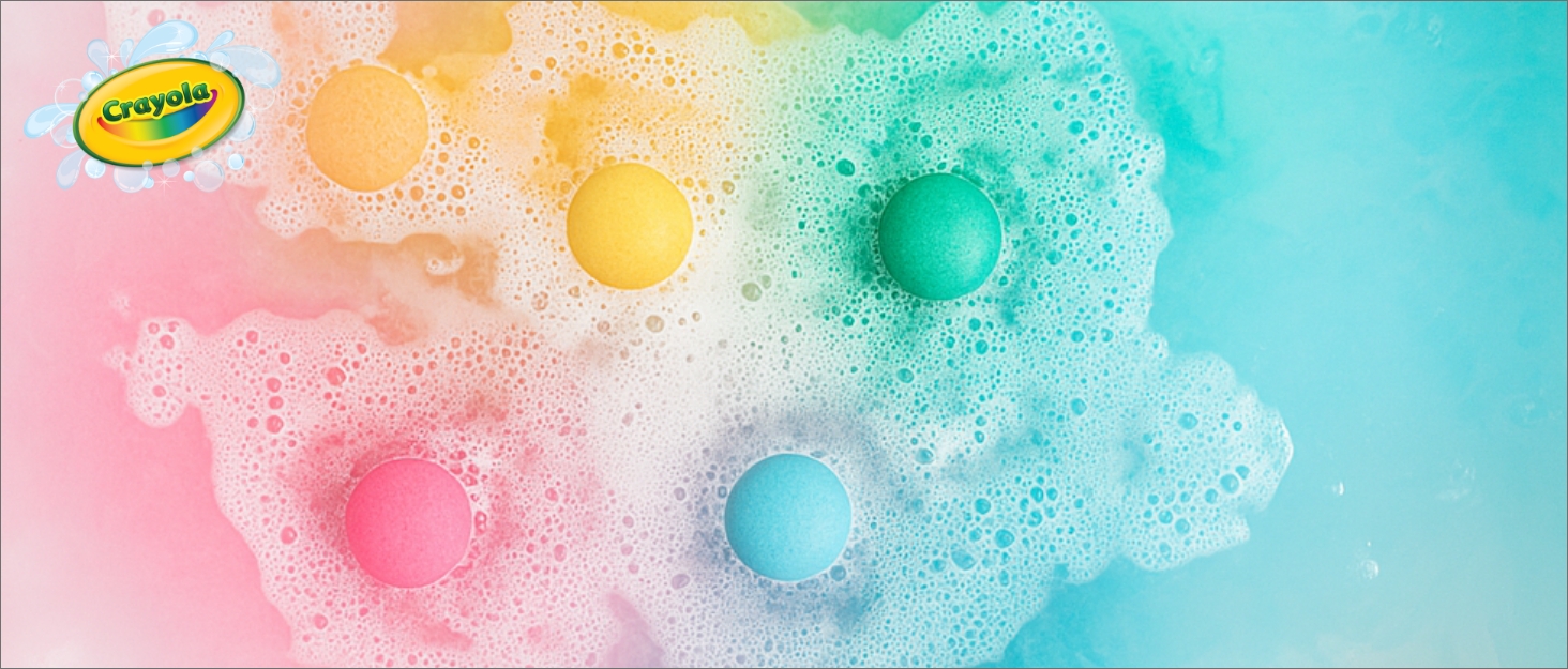 crayola bath colorful background