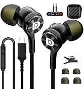 USB C Headphones Earbuds with Mic for Galaxy S23 FE Pixel 8 Pro 7, USB Type C Earphones Wired Mag...