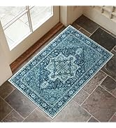 Collive Washable Indoor Door Mat, Non Slip Retro Entryway Rug 24