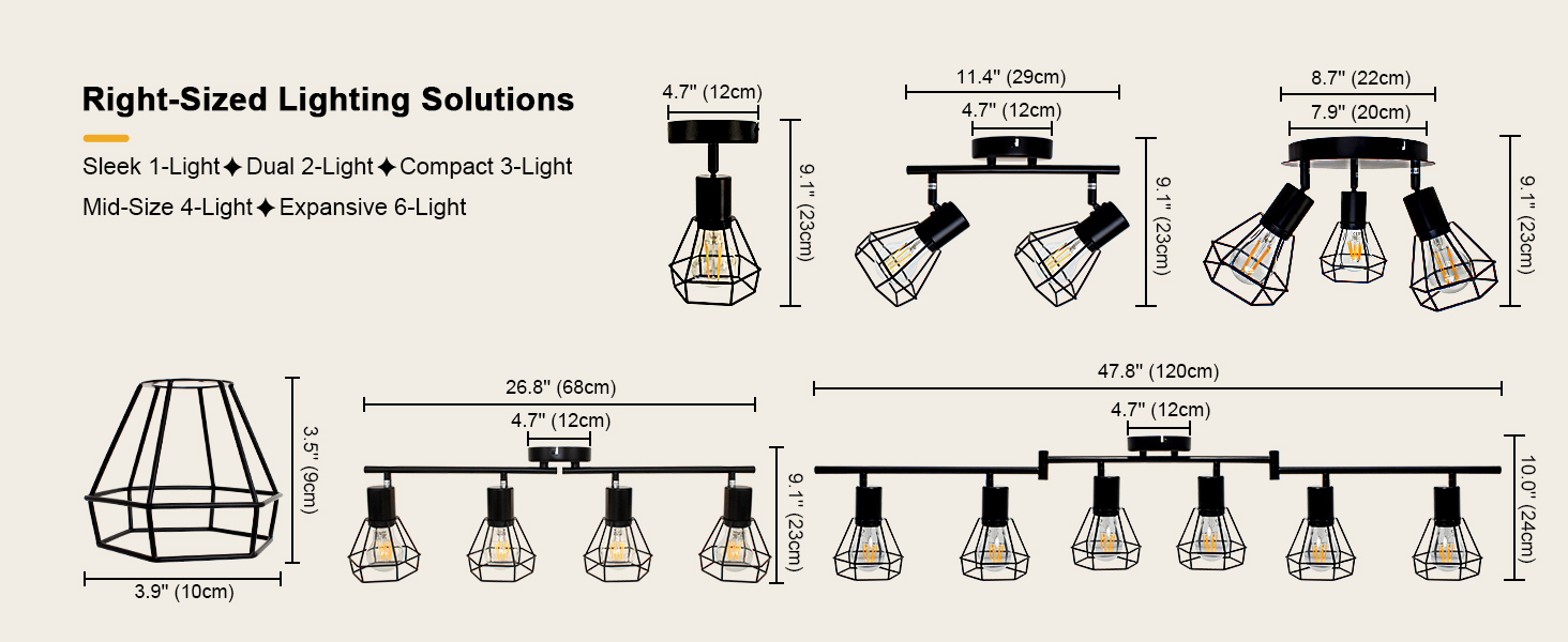 ceiling directional light fixture 1-way 2-way 3-way 4-way 6-way
