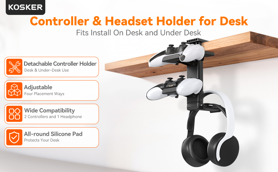 Controller &amp;amp; Headset Holder for Desk