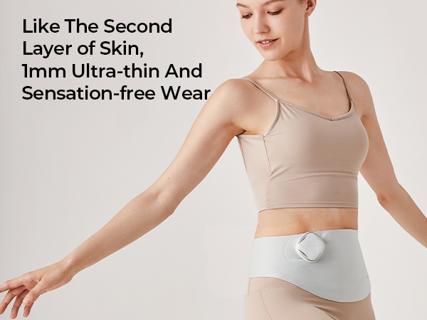Text reads 'Like The Second Layer Of Skin, 1mm Ultra-thin And Sensation-free Wear'. Product photo showing beige colored seamless undergarments on display.