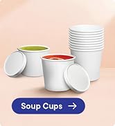 [8 oz. - 50 Sets] Paper Food Container with Lid, Insulated Paper Food Cup with Paper Vented Lid, ...