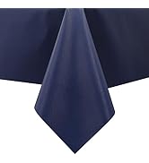 Heavy Duty Vinyl Tablecloth Waterproof Oil-Proof PVC Table Cloth Stain-Resistant Wipeable Rectang...