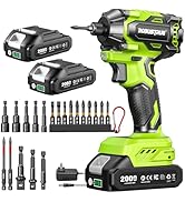 Robustrue Impact Driver: 21V 1/4" Hex Cordless Impact Driver, 230N.m (2,035in-lbs) Brushless Impa...