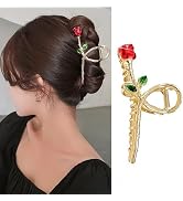Rose Hair Claw Clips for Women, Rose Hair Clips Hair Clips Non-Slip Strong Hold Hair Jaw Clips fo...
