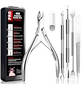 Cbiumpro 5-Pack Cuticle Trimmer Set with Pusher, Cutter, Scraper, Nipper, Clipper, Professional S...