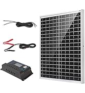 Nicesolar 20W 12V Solar Panel Kit Monocrystalline Off Grid Solar System Battery Maintainer Charge...