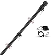 Yeesun FlagPole,6FT Flagpole Kit for 3’ x 5’ American Flag-360° Tangle Resistant Technology,Stain...