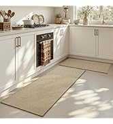 RESARE Jute Kitchen Mats for Floor, 2PCS Kitchen Rugs Set Non Slip, Runner Rugs for Kitchen, Stai...