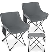 Leonyo 2 Pcs Portable Camping Chairs for Adults, Comfortable &amp; Oversized Lawn Chair &amp; Folding Cam...
