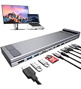Laptop Docking Station Stand, Dock Tablet Stand, 11 in 1 USB C Hub with 4K@60Hz HDMI,2 USB3.0,2 U...