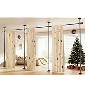 SUNALLY Room Divider Curtain Rod, No Drilling Wall Divider for Room Separation, 4-10ft(H) 28-171i...