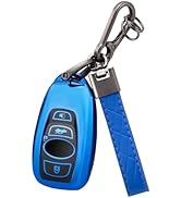 PIFOOG Key Fob Cover for Subaru Forester Crosstrek Outback WRX Ascent Impreza Legacy BRZ Blue Car...