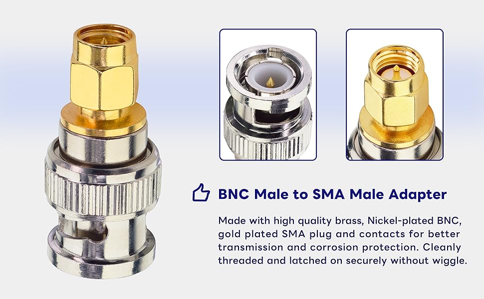 BNC Male to SMA Male Antenna Adapter 