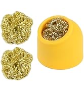Kaisiking Soldering Iron Tip Cleaner Kit 3Pcs Solder Tip Cleaning Brass Wire with Silicone Holder...