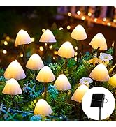 Solar Mushroom Garden Lights for Outside, 20 LED 32.8FT Solar Pathway Lights Outdoor Waterproof f...