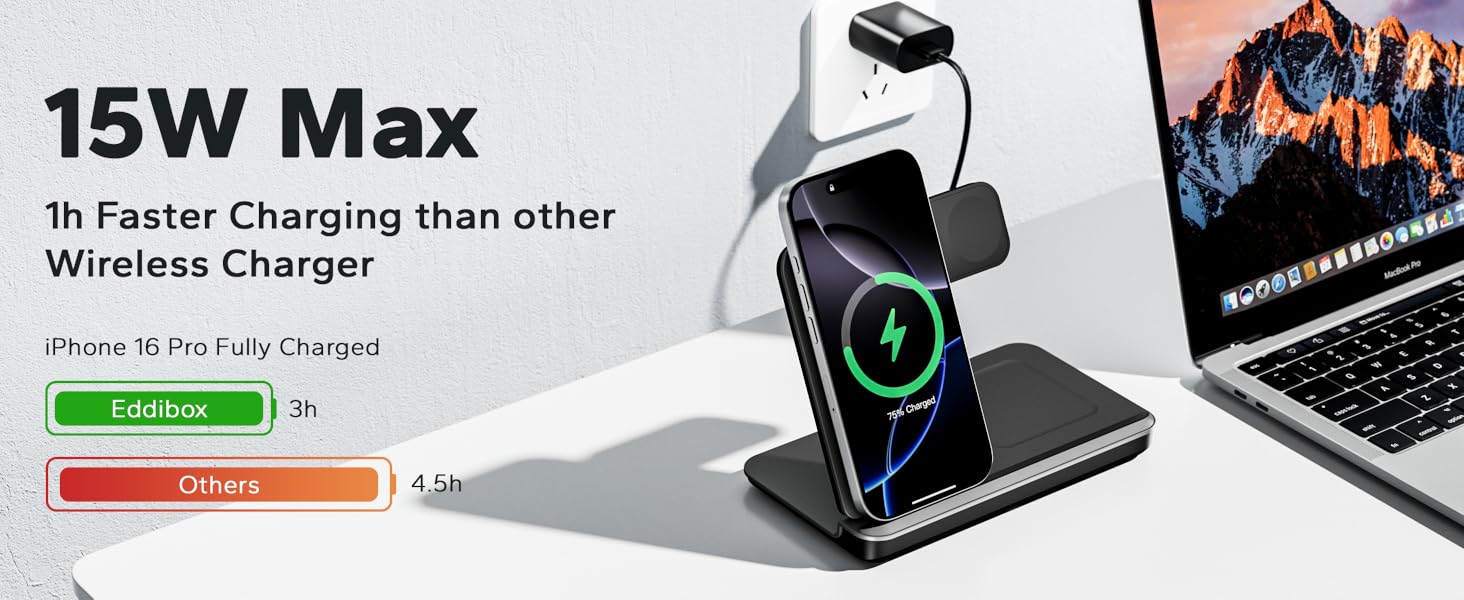 wireless charger stand iphone apple watch aripods charging dock