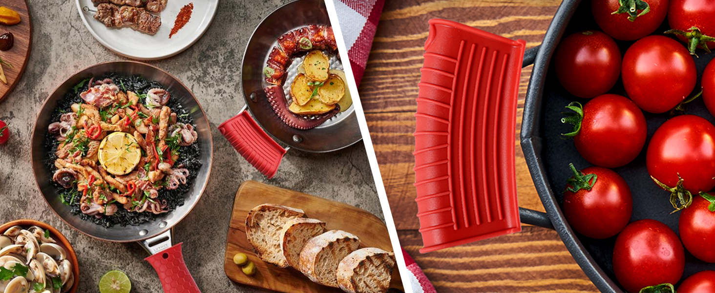 Pot Handle Covers Heat Resistant Potholder Cookware Silicone Cast Iron Handle Cover