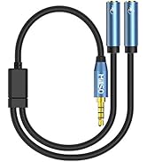 MillSO Headset Splitter for 2 TRRS Headphones or Mics - 3.5mm Jack Adapter TRRS 4-Pole Splitter M...