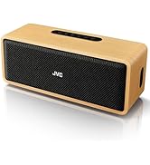 JVC Portable Wireless Bluetooth Stereo Speaker – Genuine Wood, Retro Style, Rich Sound, 12 Hr Bat...