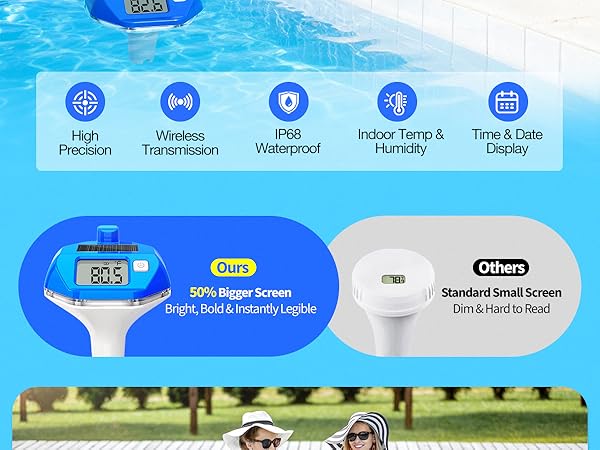 pool thermometer floating easy read