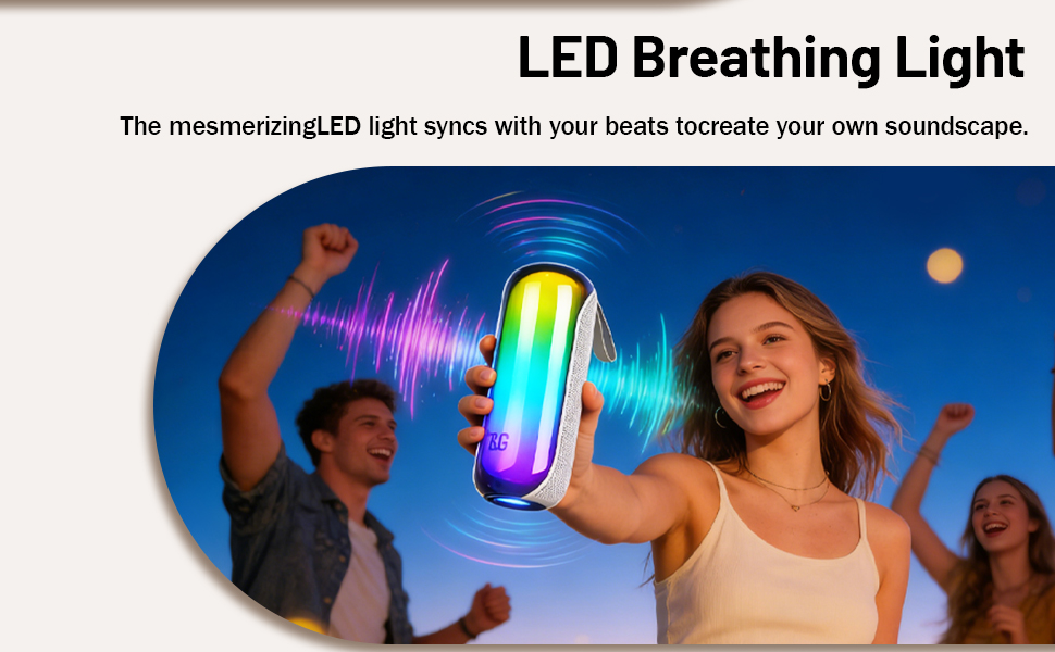 bluetooth speaker with rgb lights for party atmosphere