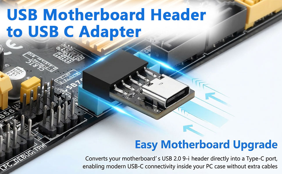 Type C Male to 9Pin Motherboard Serial Female Extender Converter