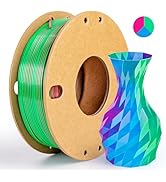 dikale Silk Triple Color PLA+ 3D Printer Filament 1.75mm, No Tangle Shiny Filament Net Weight 250...