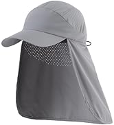 Connectyle Men's Sun Hat with Neck Flap Adjustable Breathable UPF 50+ Sun Protection Baseball Cap...