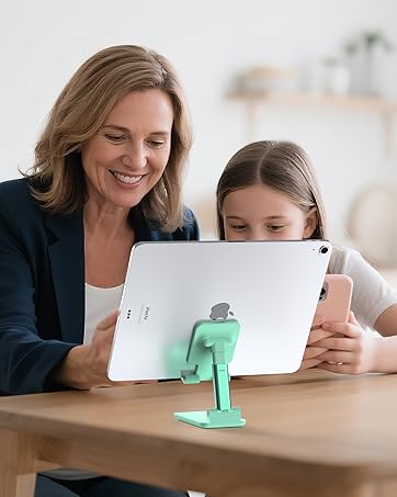 Blue Adjustable Angle and Height Cell Phone Holder for Desk