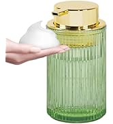Tonxus Foaming Soap Dispenser, 12 Oz Green Glass Foam Hand Soap Dispenser, Refillable Glass Foam ...