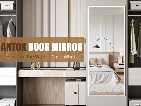 Antok Door Mirror, Full Length Mirror Over The Door, 49'' x 15'' Hanging Mirrors, Wall Mirrors