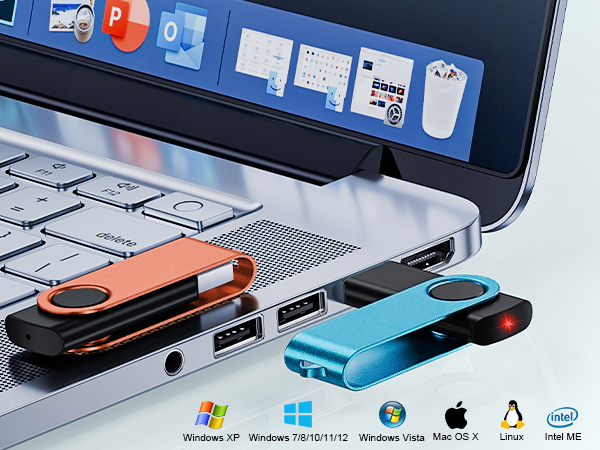 Flash Drive Pack of 10 Thumb Drives Bulk Kepmem Metal USB Memory Sticks Swivel USB Drive Pen Drives