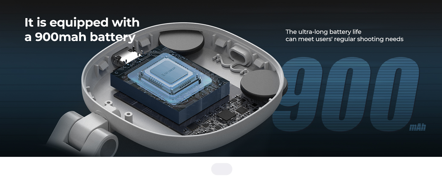 Text reads 'It is equipped with a 3000mAh battery'. Close-up technical product image showing what appears to be an electronic device component.