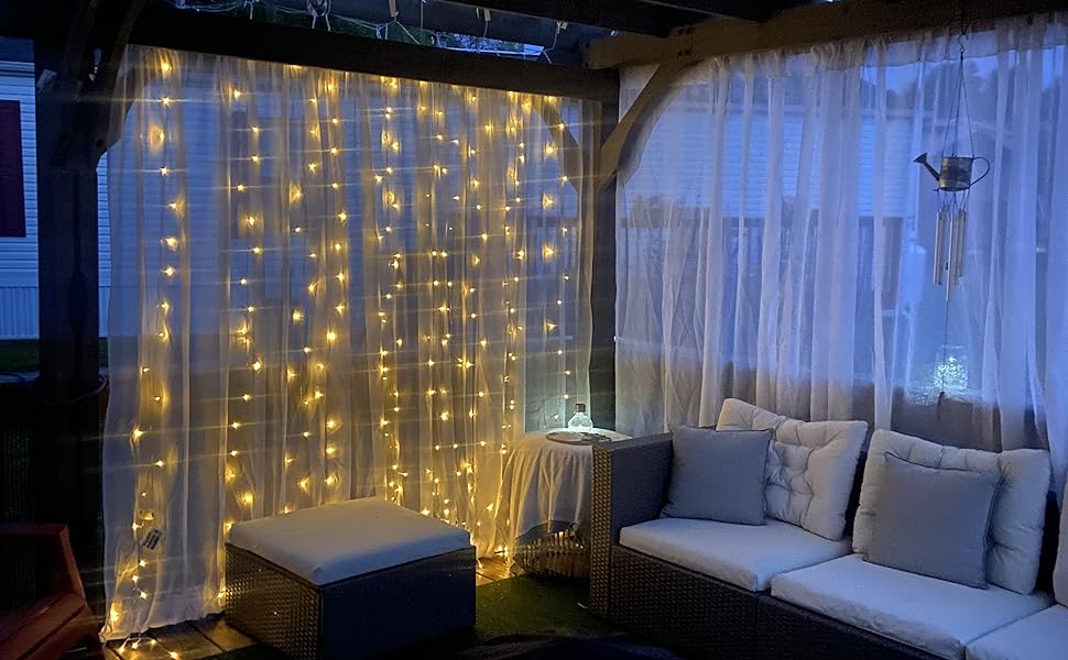 outdoor curtain lights with sheer