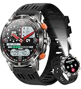 Military Smart Watch for Men(Make/Answer Call) with LED Flashlight, 1.7" HD Big Screen with 530mA...