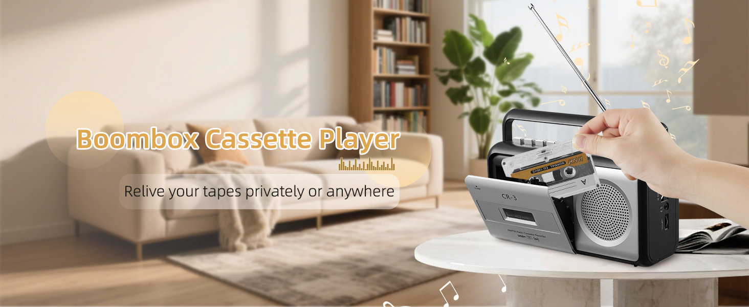  Portable Cassette Player Boombox