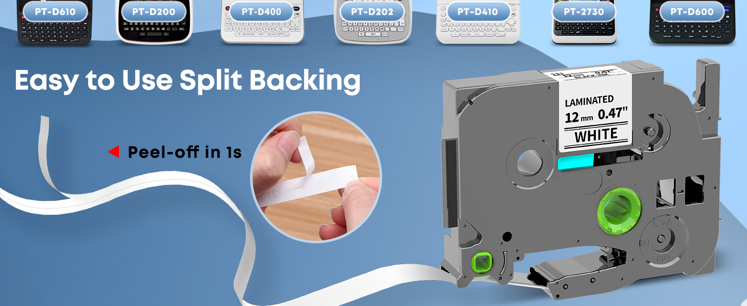 TZe-231 TZ Tape 12mm 0.47 Laminated White for Brother Label Maker Tape P Touch Label Tape TZe231