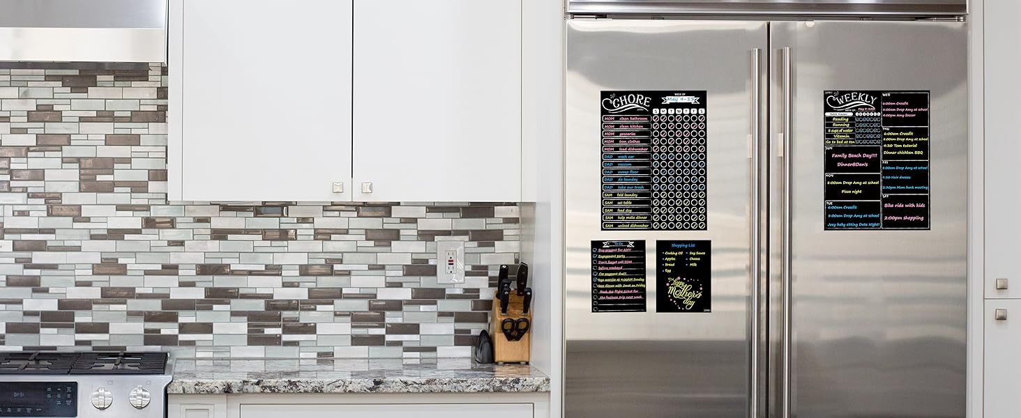 Magnetic Chalkboard Monthly Calendar - Reward Chore Chart Blackboard combo set