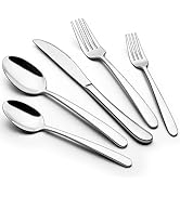 40 Piece Silverware Set, Deedro Stainless Steel Flatware Set Service for 8, Mirror Polished Cutle...