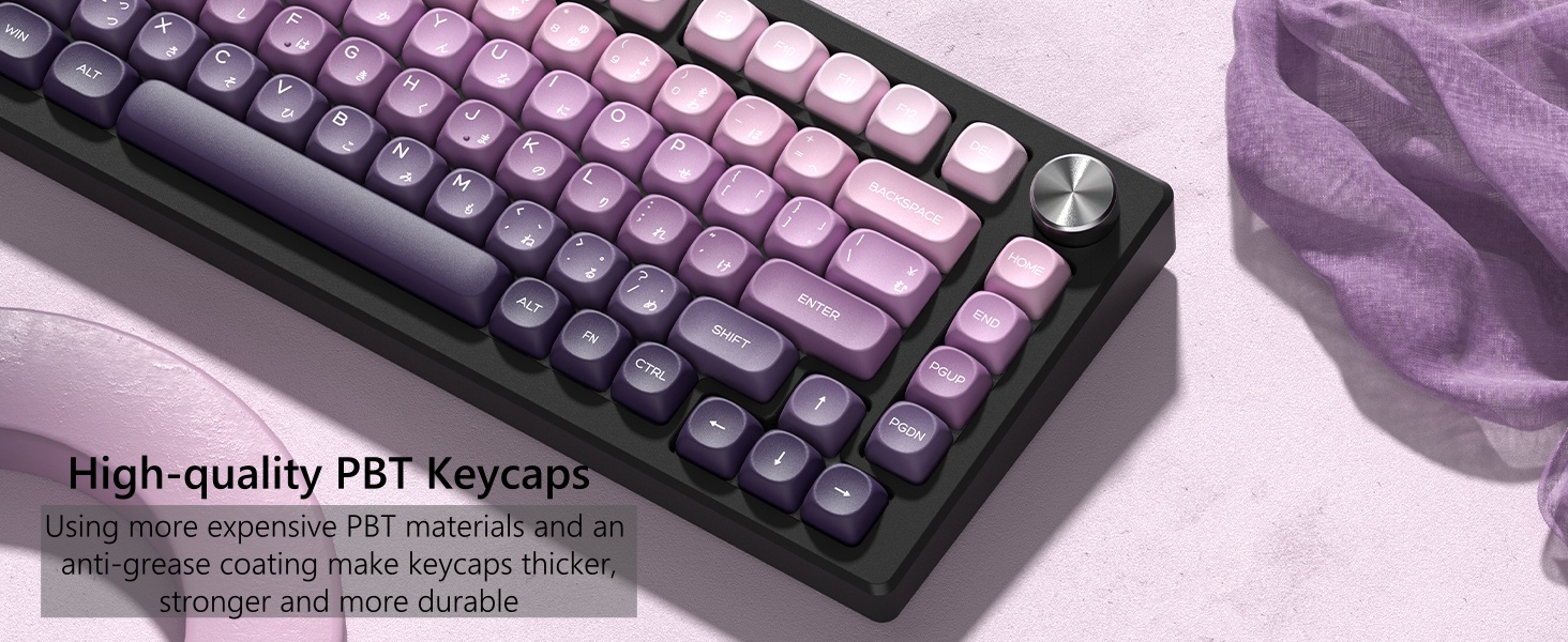 MOA Keycaps, PBT Keycaps, Japanese Keycaps 75 Percent, Gradient Purple Keycaps