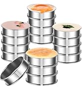 KUAYB 16packs Crumpet Rings English Muffin Rings, 4 Inch Double Rolled Tart Rings Stainless Steel...