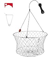 Dr.Fish Double Ring Crab Trap Kit, Crabbing Net with Crab Gauge &amp; Bait Clip Lobsters Minnows Shri...