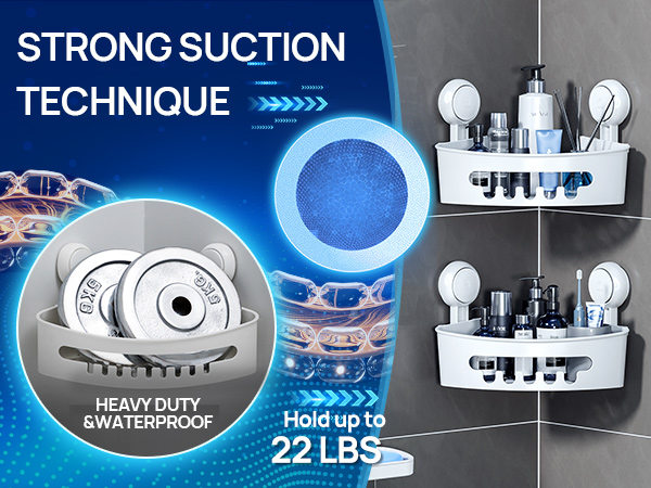 corner shower caddy suction cup 