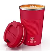 12 oz Stainless Steel Vacuum Insulated Tumbler - Coffee Travel Mug Spill Proof with Lid - Thermos...