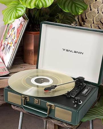3 speed Bluetooth portable vinyl record player vintage wireless turntable for vinyl player 