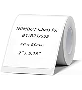 NIIMBOT Labels for B21/B1/B3S/K3 Label Printer, Thermal Stickers 2'' x 3.15''(50x80mm), Waterproo...