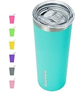 BJPKPK 20 oz Skinny Tumbler Stainless Steel Coffee Mug Slim Vacuum Insulated Travel Cup,Turquoise