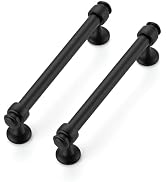 Ravinte Decor 12 Pack Cabinet Handles Black Aluminum Drawer Pulls – 5" Hole Center Kitchen Cabine...